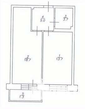 1-к квартира, вторичка, 42м2, 10/19 этаж