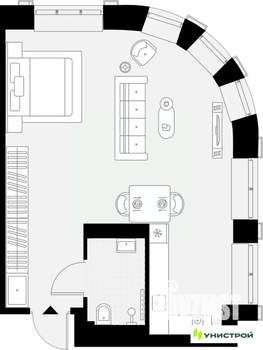 1-к квартира, вторичка, 45м2, 4/27 этаж