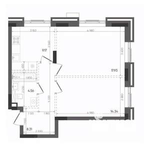 2-к квартира, вторичка, 54м2, 14/22 этаж