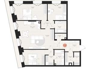 3-к квартира, вторичка, 112м2, 4/19 этаж