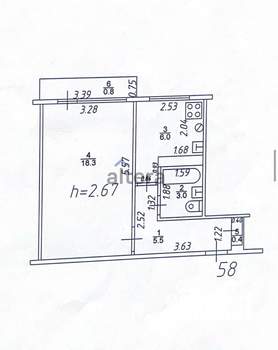 1-к квартира, вторичка, 34м2, 5/5 этаж