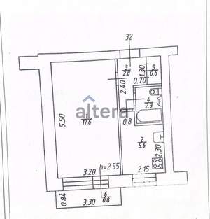 1-к квартира, вторичка, 29м2, 2/9 этаж