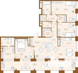 3-к квартира, строящийся дом, 135м2, 28/28 этаж