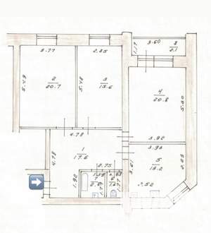 3-к квартира, вторичка, 92м2, 4/5 этаж