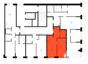 1-к квартира, вторичка, 40м2, 6/16 этаж