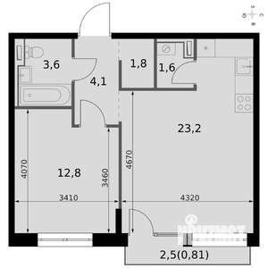 2-к квартира, вторичка, 48м2, 7/19 этаж