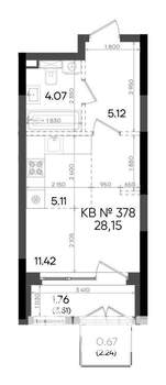 Студия квартира, вторичка, 28м2, 8/23 этаж