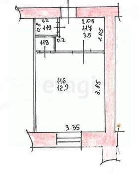 Студия квартира, вторичка, 18м2, 1/5 этаж