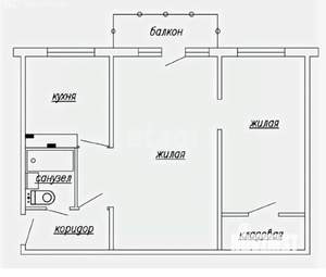 2-к квартира, вторичка, 43м2, 5/5 этаж