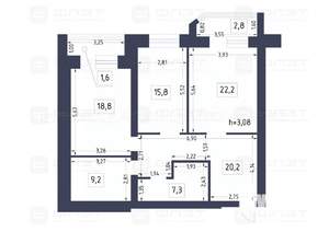 3-к квартира, вторичка, 98м2, 2/7 этаж
