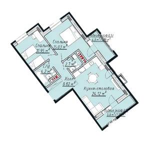 3-к квартира, строящийся дом, 72м2, 7/7 этаж