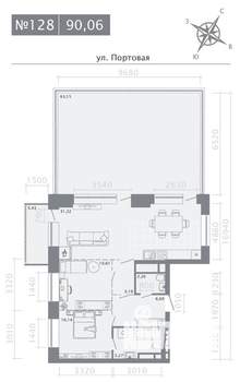 2-к квартира, строящийся дом, 90м2, 9/9 этаж
