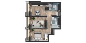 2-к квартира, вторичка, 58м2, 24/25 этаж