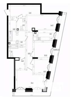 3-к квартира, вторичка, 107м2, 9/19 этаж