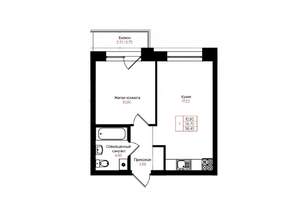 1-к квартира, вторичка, 36м2, 9/25 этаж
