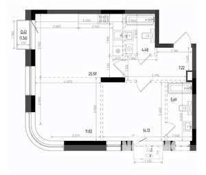2-к квартира, вторичка, 70м2, 4/22 этаж