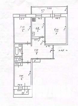 3-к квартира, вторичка, 68м2, 9/9 этаж