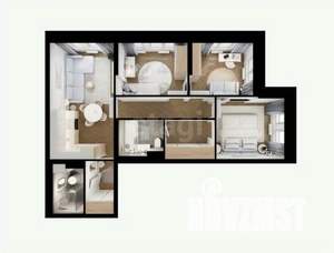 3-к квартира, вторичка, 68м2, 20/22 этаж