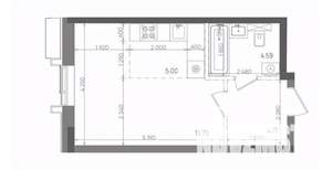 Студия квартира, вторичка, 30м2, 2/22 этаж