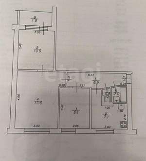 3-к квартира, вторичка, 54м2, 3/9 этаж
