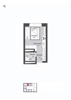 Студия квартира, вторичка, 21м2, 3/22 этаж