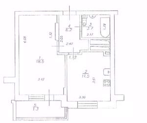1-к квартира, вторичка, 44м2, 13/20 этаж