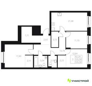 3-к квартира, вторичка, 106м2, 2/7 этаж