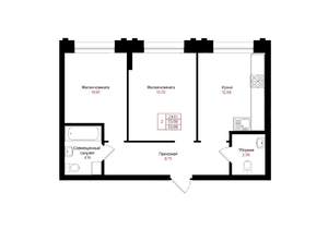 2-к квартира, вторичка, 53м2, 9/25 этаж