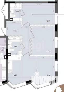 2-к квартира, строящийся дом, 68м2, 8/14 этаж