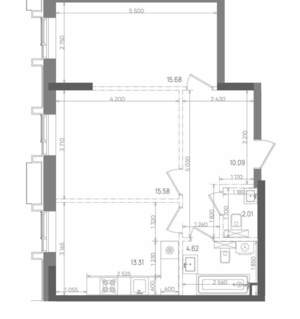 2-к квартира, строящийся дом, 61м2, 9/22 этаж