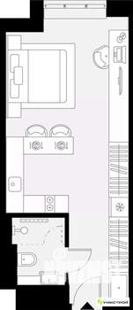 1-к квартира, вторичка, 28м2, 3/27 этаж