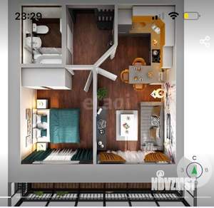 2-к квартира, вторичка, 35м2, 13/19 этаж