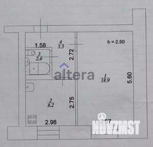 1-к квартира, вторичка, 35м2, 1/5 этаж