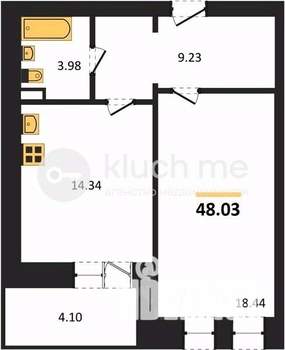 1-к квартира, вторичка, 44м2, 8/11 этаж
