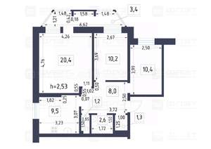 3-к квартира, вторичка, 64м2, 18/19 этаж