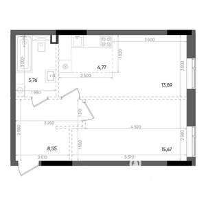 2-к квартира, вторичка, 49м2, 14/14 этаж