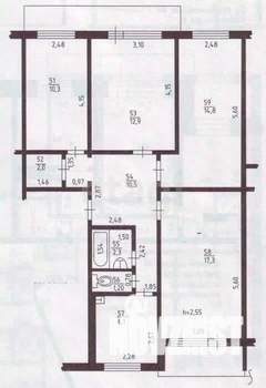 4-к квартира, вторичка, 116м2, 4/6 этаж