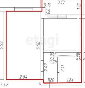 1-к квартира, вторичка, 30м2, 3/19 этаж
