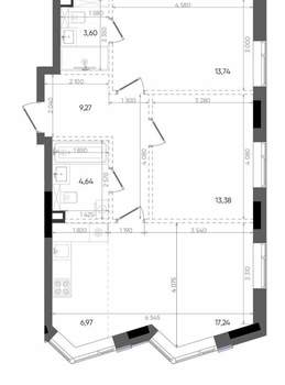3-к квартира, вторичка, 69м2, 9/14 этаж