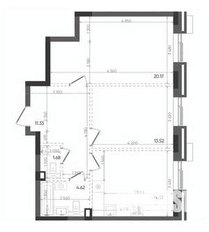 2-к квартира, вторичка, 66м2, 20/22 этаж
