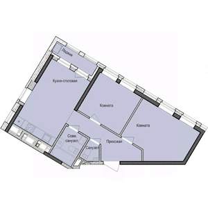 2-к квартира, строящийся дом, 55м2, 19/23 этаж