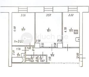2-к квартира, вторичка, 57м2, 2/4 этаж