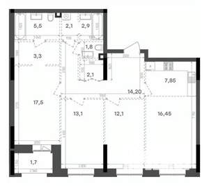 3-к квартира, вторичка, 100м2, 4/15 этаж