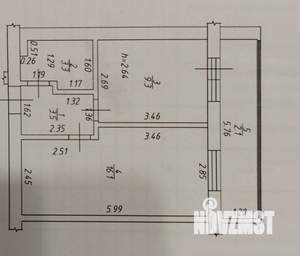 1-к квартира, вторичка, 34м2, 6/9 этаж