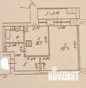 1-к квартира, вторичка, 34м2, 7/9 этаж