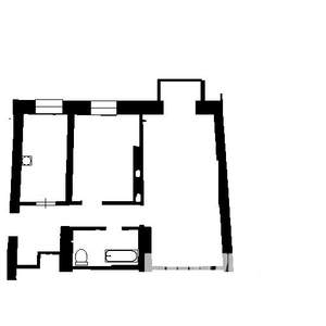 2-к квартира, вторичка, 52м2, 1/5 этаж