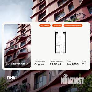 Студия квартира, вторичка, 21м2, 7/15 этаж