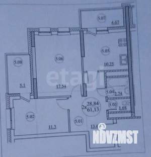 2-к квартира, вторичка, 61м2, 13/18 этаж