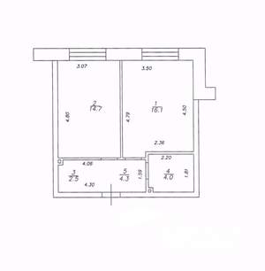 1-к квартира, вторичка, 42м2, 2/9 этаж