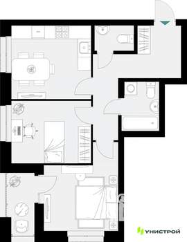 2-к квартира, вторичка, 56м2, 3/18 этаж